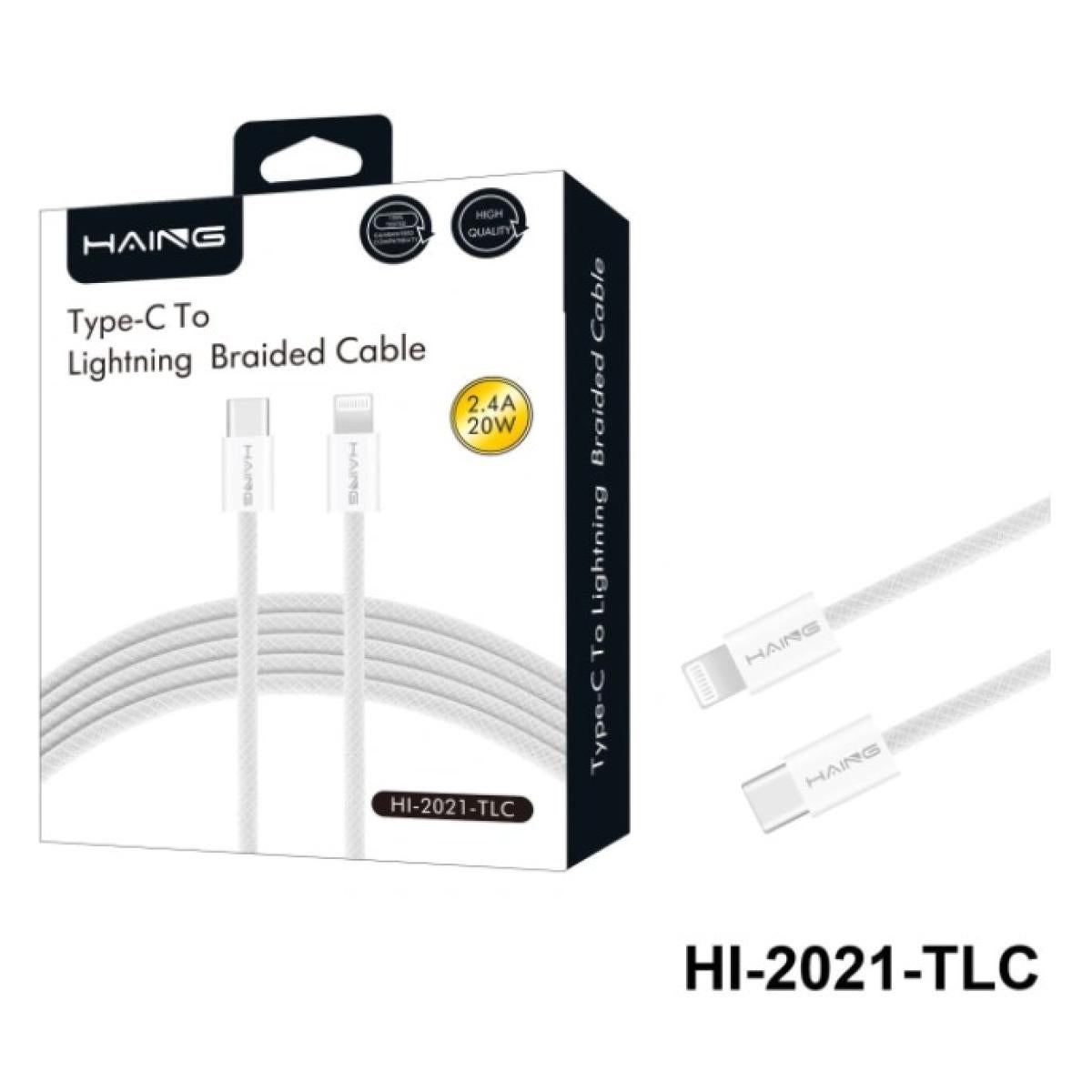 كيبل من HAING HI-2021-TLC Type-C to Lightning Braided Cable 1.2M 20W - صورة 1