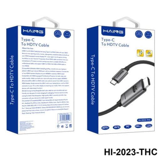 كيبل من HAING Type-C to HDMI Cable - 4K UHD Streaming, 3M Length موديل HI-2023-THC-3M - صورة 1