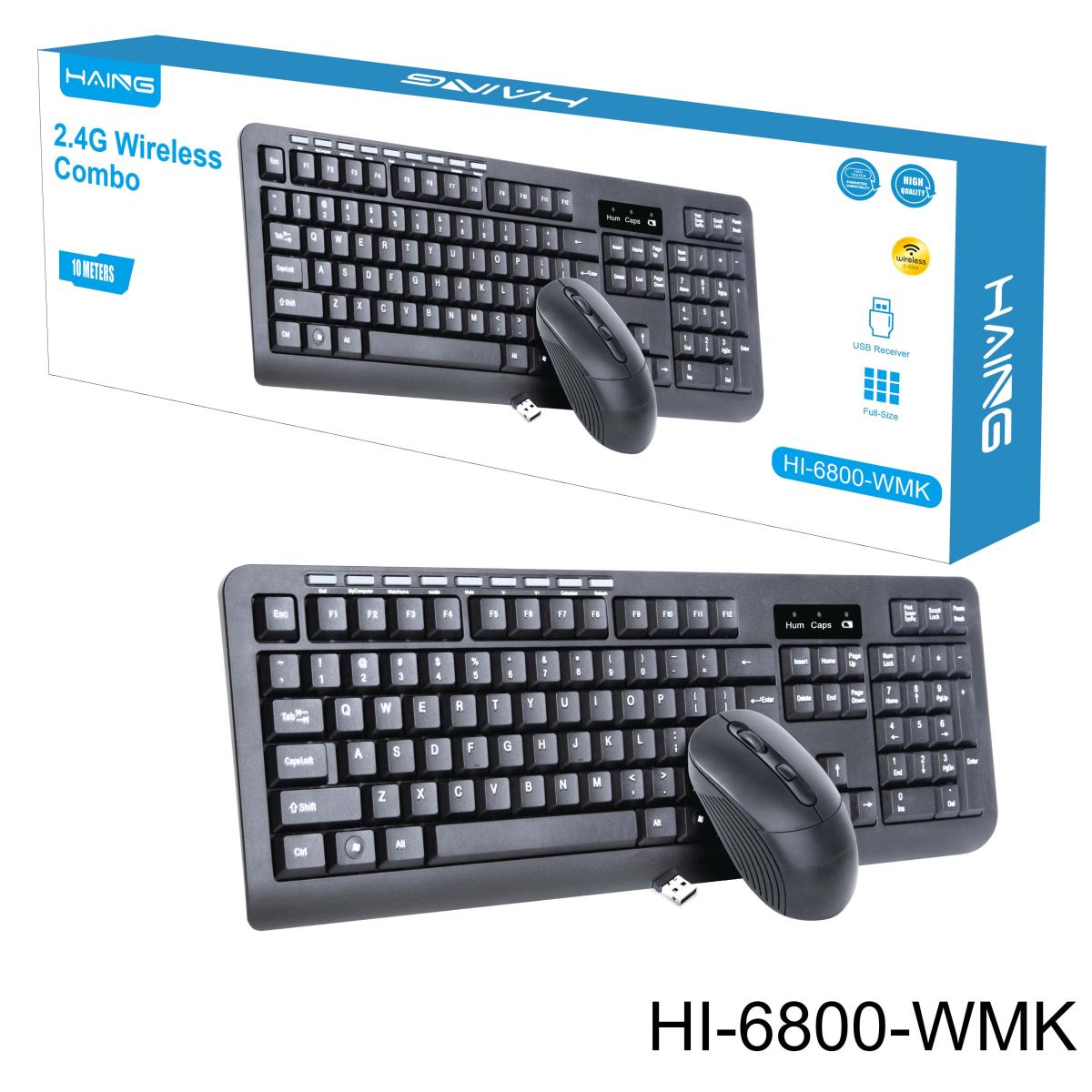 ماوس كمبيوتر من HAING HI-6800-WMK 2.4G لاسلكي كيبورد & ماوس Combo - صورة 1