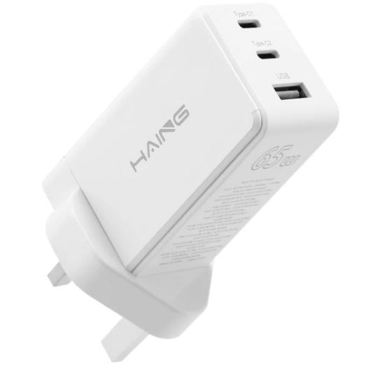 محول وموصل من HAING AH65 65W PD 3.0 GaN Charger with 3 Ports & Foldable محول موديل HI-AH65 - صورة 1
