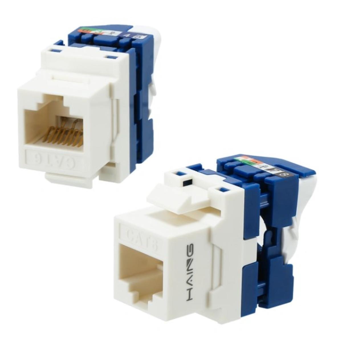 محول وموصل من HAING HI-KJ03 CAT6 UTP أداة-Free Modular موصل (180°) - صورة 2