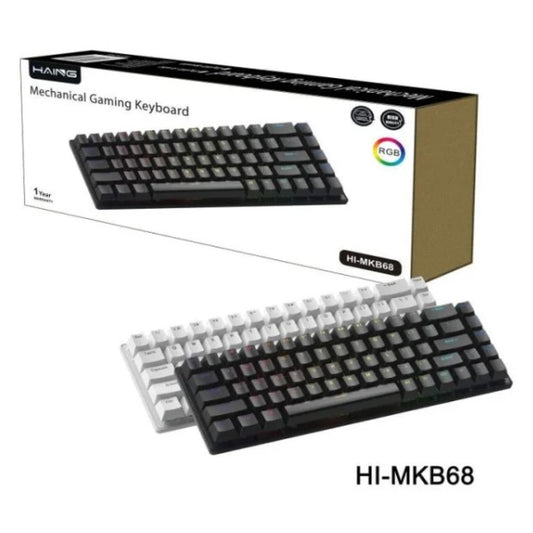 كيبورد ألعاب ميكانيكي لاسلكي بإضاءة RGB من HAING موديل HI-MKB68 - صورة 1