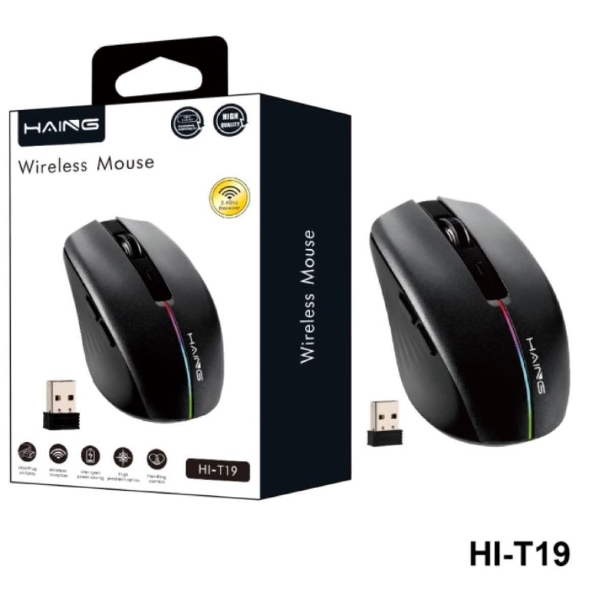 ماوس كمبيوتر من HAING HI-T19 2.4G لاسلكي ماوس with Rechargeable Battery - صورة 1