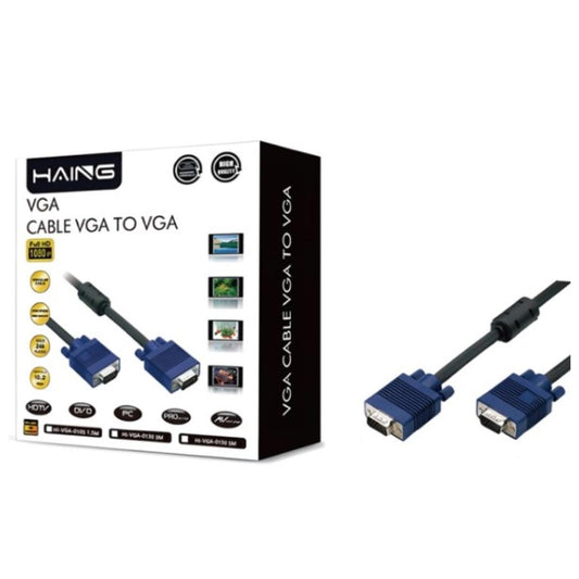 كيبل من HAING HD15 1080P VGA Cable 15-Pin Male to Male – 10M موديل HI-VGA-0010 - صورة 1