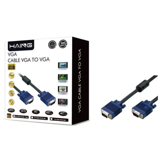 كيبل من HAING HD15 1080P VGA Cable 15-Pin Male to Male – 20M موديل HI-VGA-0020 - صورة 1