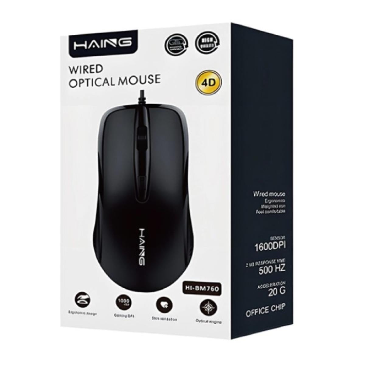 ماوس كمبيوتر من HAING BM760 سلكي Optical ماوس | High Precision & Excellent Performance موديل MOUSE-BM760 - صورة 1