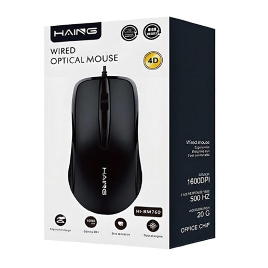 ماوس كمبيوتر من HAING BM760 سلكي Optical ماوس | High Precision & Excellent Performance موديل MOUSE-BM760 - صورة 1