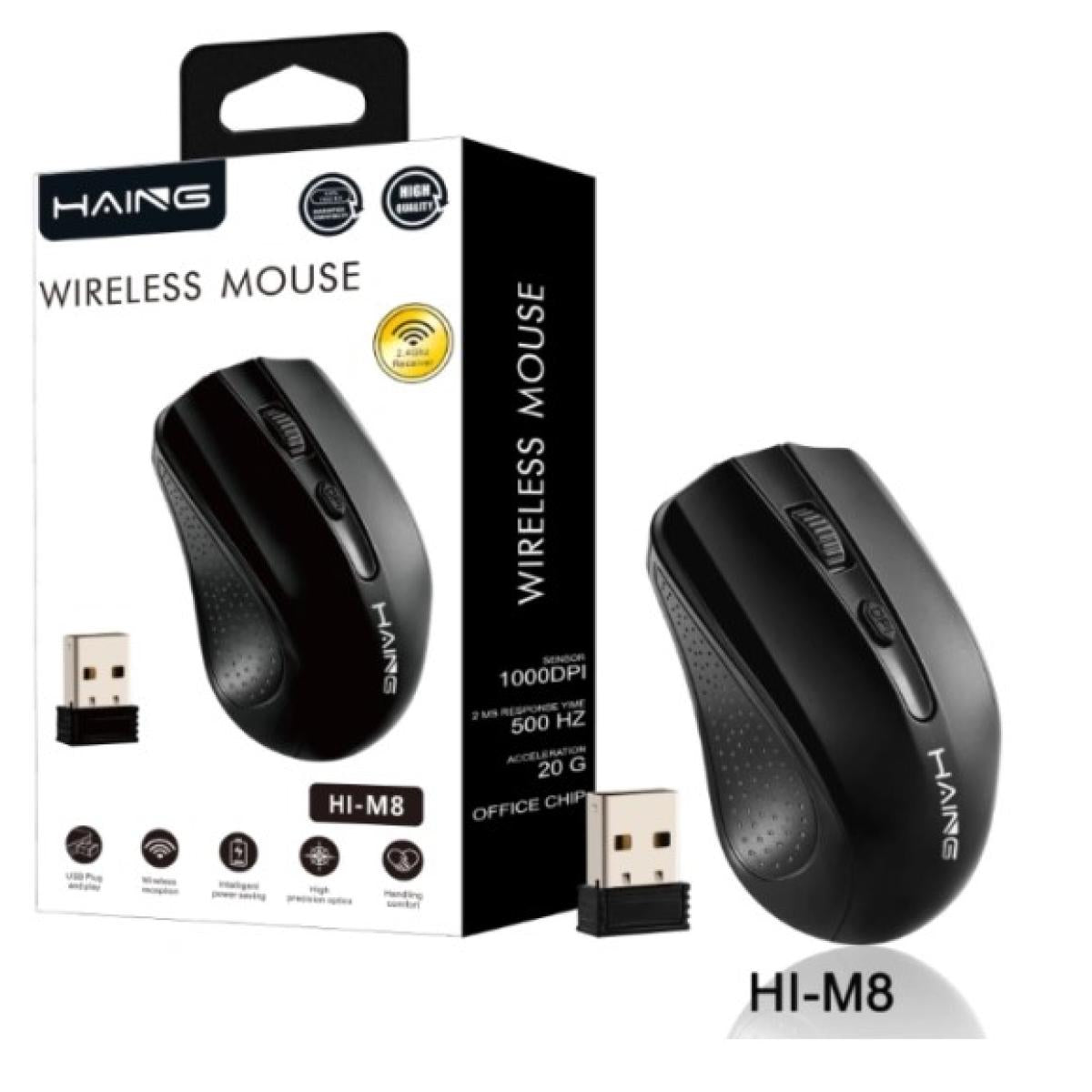 ماوس كمبيوتر من HAING M8 Optical USB 2.4G لاسلكي Computer ماوس موديل MOUSE-M8 - صورة 1