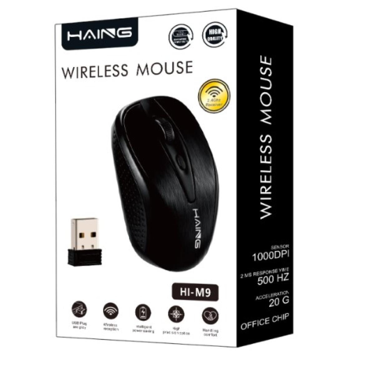 ماوس كمبيوتر من HAING M9 Optical USB 2.4G لاسلكي Computer ماوس موديل MOUSE-M9 - صورة 1