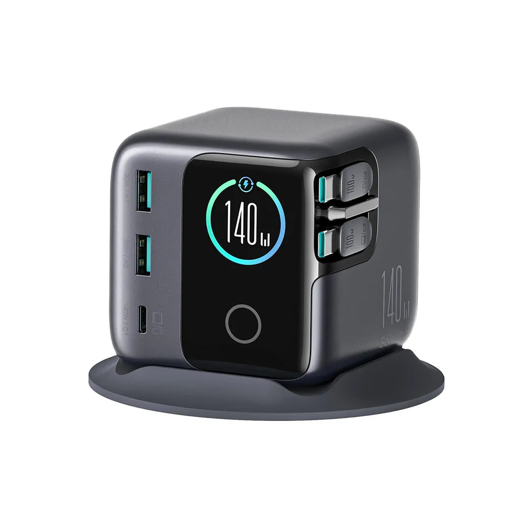 شاحن سريع JOYROOM JOYROOM PODIX JR-TRD01 140W 5-in-1 GaN Charging Station - Grey | أداء موثوق وتصميم عملي