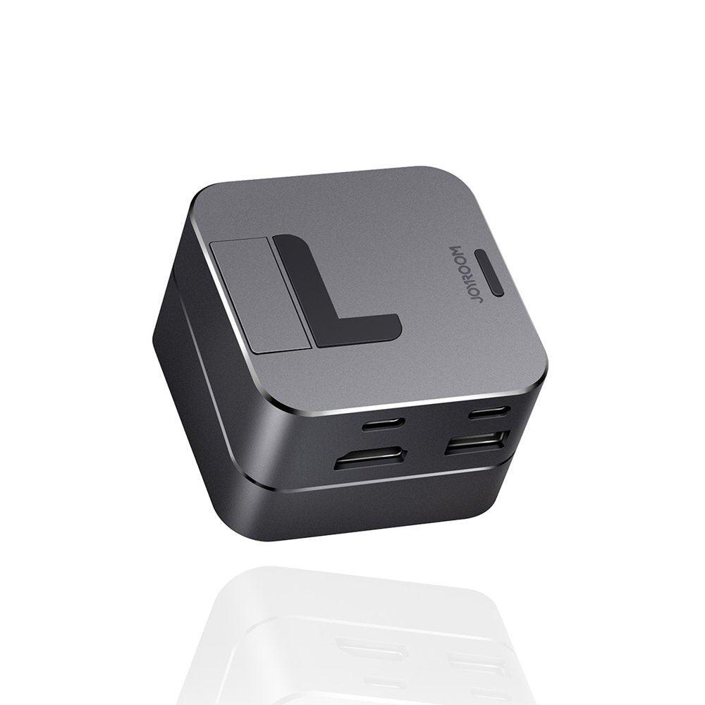 حامل ذكي JOYROOM JOYROOM J Cube Multifunctional Docking Station 8 Ports & Stand - Grey | أداء موثوق وتصميم عملي