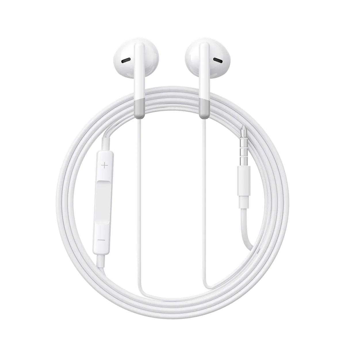 سماعة JOYROOM Joyroom Wired Half In Ear Earphones Crisp Sound & Comfort - White | أداء موثوق وتصميم عملي