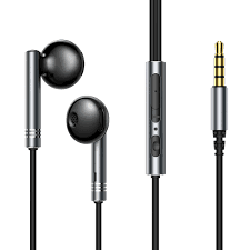 سماعة JOYROOM Joyroom JR EW06 Wired Half In Ear Metal Earbuds Powerful Sound - Black & White | أداء موثوق وتصميم عملي