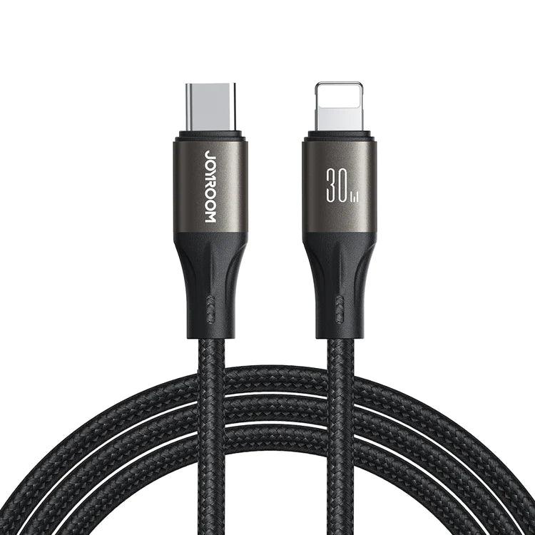 كابل شحن JOYROOM Joyroom 30W Fast Charging Data Cable Lightning Speed & Durable - Black & White | أداء موثوق وتصميم عملي