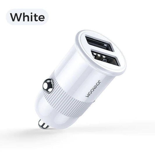 شاحن سيارة JOYROOM Joyroom 3.1A Fast & Safe Car Charger for 2 Devices - Black & White | أداء موثوق وتصميم عملي