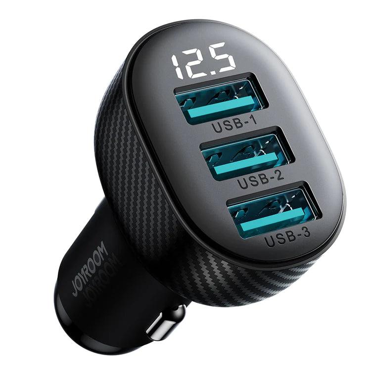 شاحن سيارة JOYROOM Joyroom 3USB 3.4A 17W Car Charger Fast & Safe Charging - Black | أداء موثوق وتصميم عملي