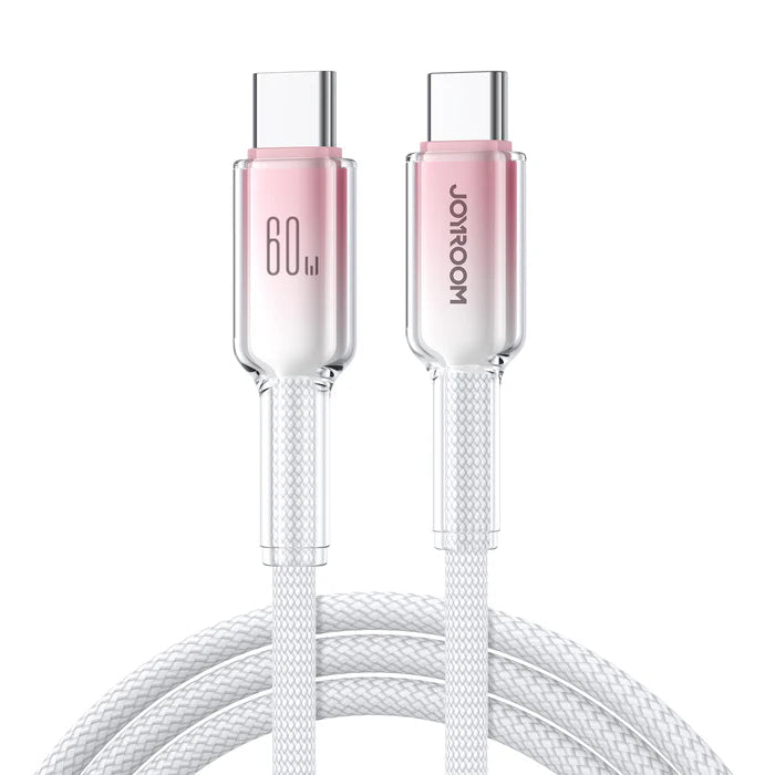 كابل شحن JOYROOM Joyroom 60W Fast Charging Data Cable, Durable & Flexible - Black & Clear | أداء موثوق وتصميم عملي