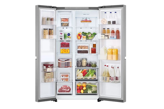 ثلاجة LG بابين متجاورين 658 لتر مع LinearCooling وتصميم Pocket Handle بضاغط Smart Inverter