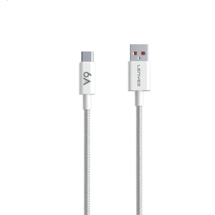 كيبل شحن ونقل بيانات من Lenyes موديل LC518-TC – 6 أمبير، USB-A إلى USB-C