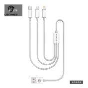 كيبل شحن ونقل بيانات من Lenyes موديل LC952 3IN1 – 2.4 أمبير، 1 متر، Micro USB