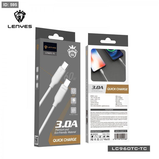 كيبل شحن ونقل بيانات من Lenyes موديل LC960TC-i – 20 واط، 1 متر، USB-C to Lightning