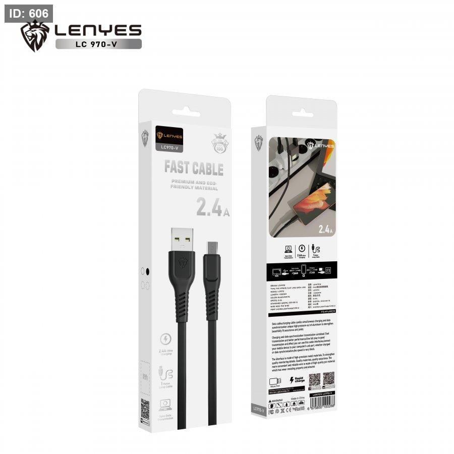 كيبل شحن ونقل بيانات من Lenyes موديل LC970V – 2.4 أمبير، Micro USB