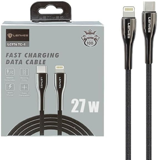 كيبل شحن ونقل بيانات من Lenyes موديل LC976 TC-I – 1 متر، USB-C to Lightning