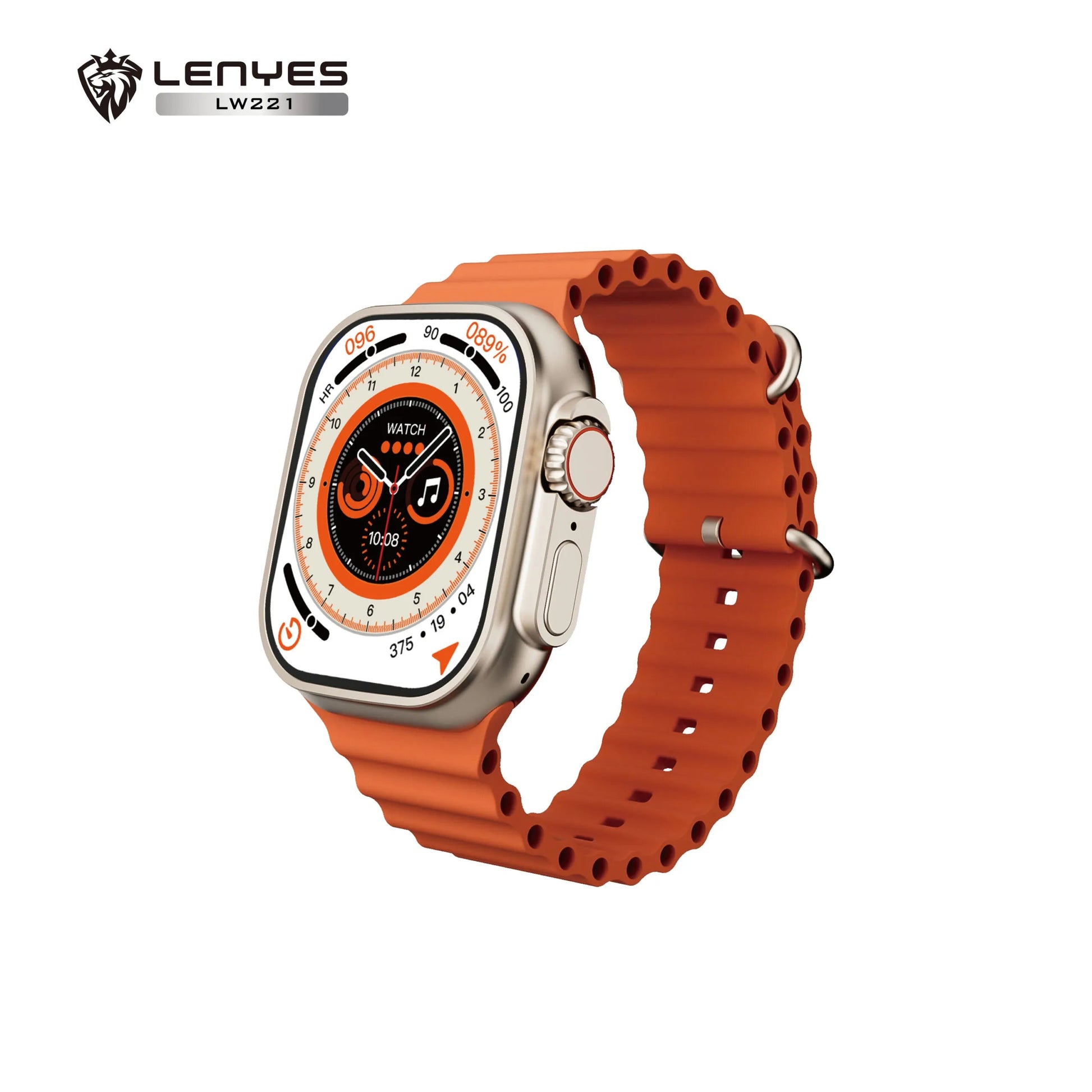 ساعة ذكية من Lenyes موديل LW-221 -1 – 2.02 إنش، بلوتوث 5.1، 128 متر