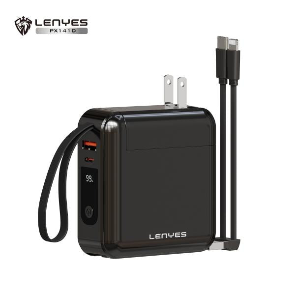 باور بانك من Lenyes موديل PX141D – 15000 ملّي أمبير، 20 واط، 2.4 أمبير
