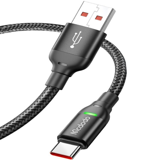 كيبل Mcdodo CA-2710 USB-C QC4.0 سريع مع LED - أسود