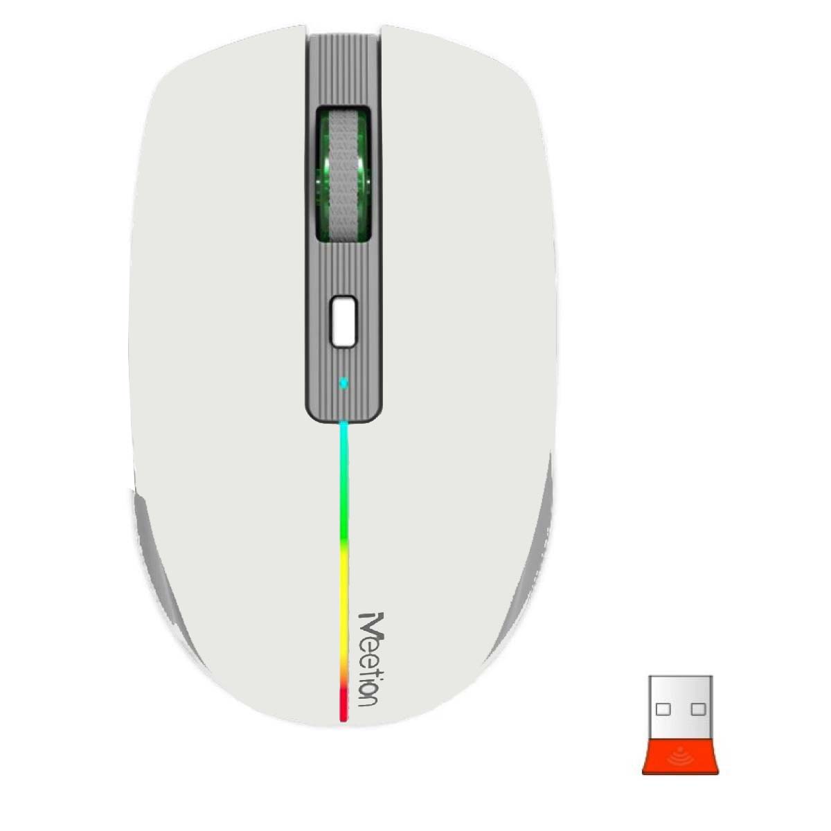 ماوس ألعاب من Meetion موديل BTM002-KHAKI – اتصال لاسلكي 2.4GHz وBluetooth و1600 DPI