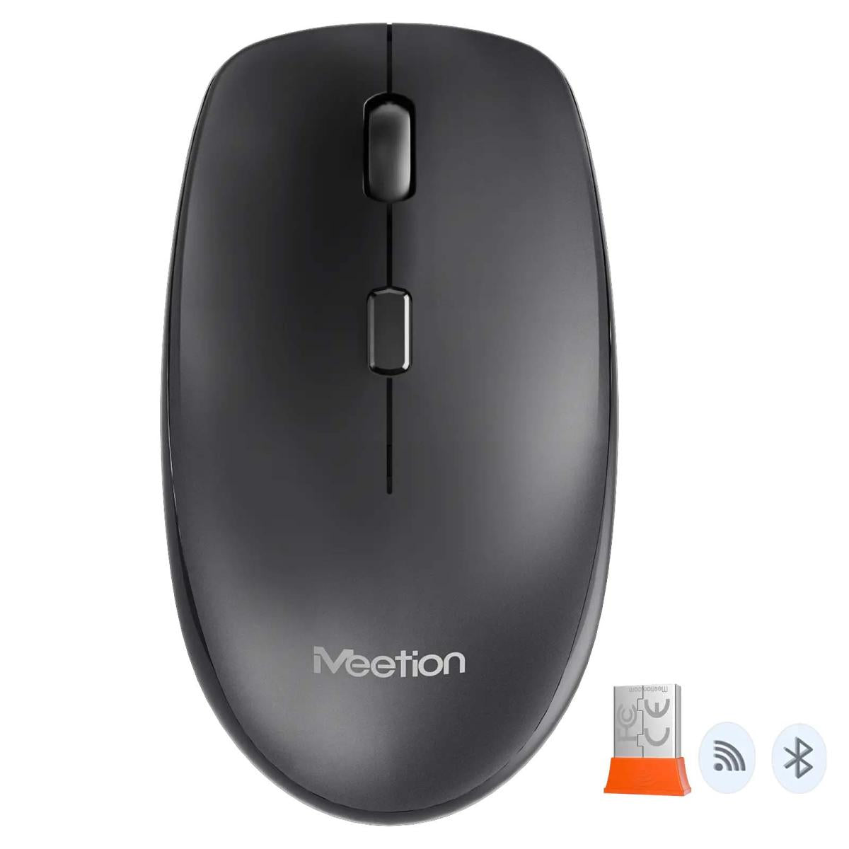 ماوس ألعاب من Meetion موديل BTM100 – اتصال لاسلكي 2.4GHz وBluetooth وإضاءة RGB ونقرات هادئة