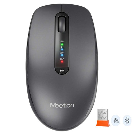 ماوس ألعاب من Meetion موديل BTM100R – اتصال لاسلكي 2.4GHz وBluetooth وإضاءة RGB ونقرات هادئة