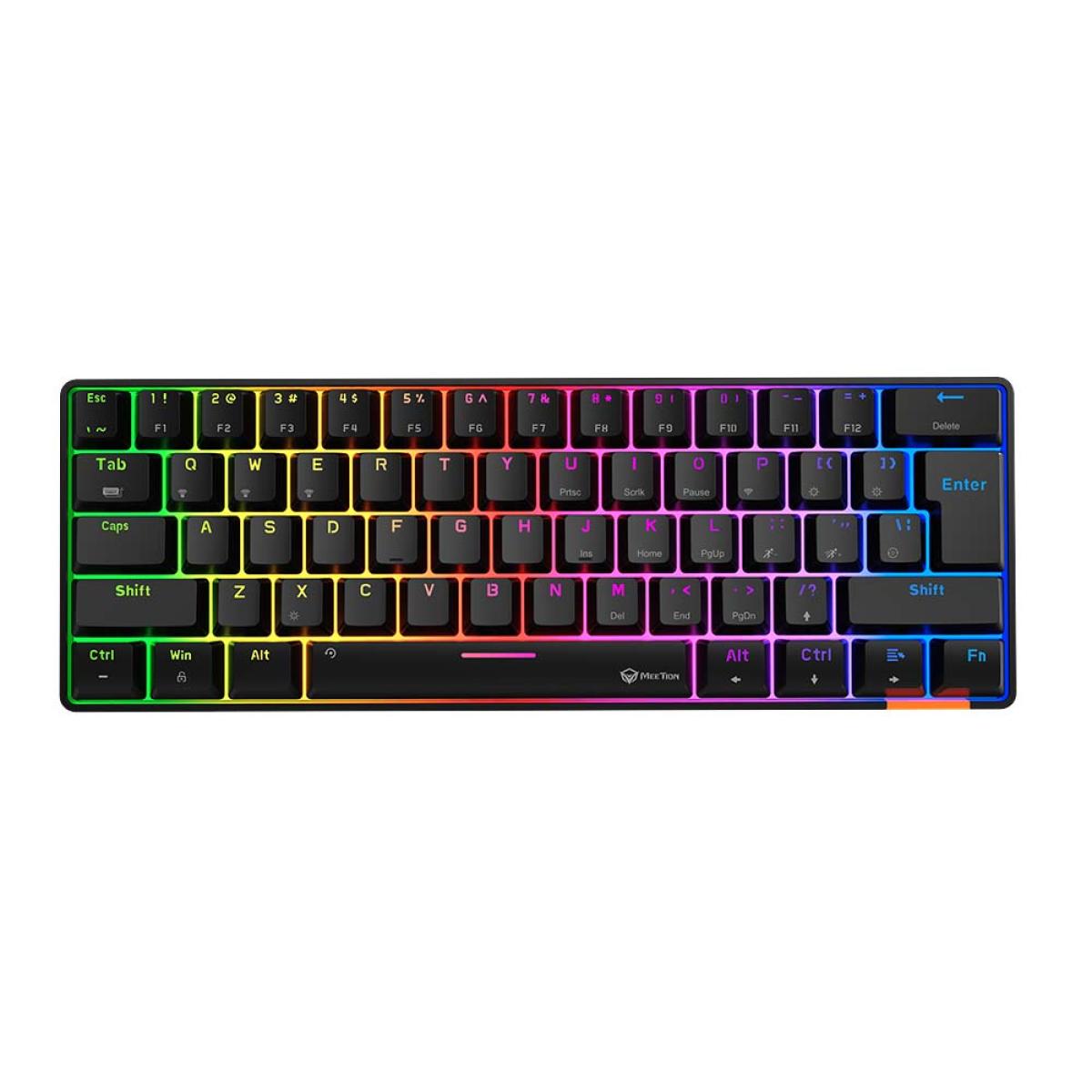 كيبورد ألعاب من Meetion موديل MK005BT – Bluetooth واتصال سلكي ومفاتيح ميكانيكية وإضاءة RGB