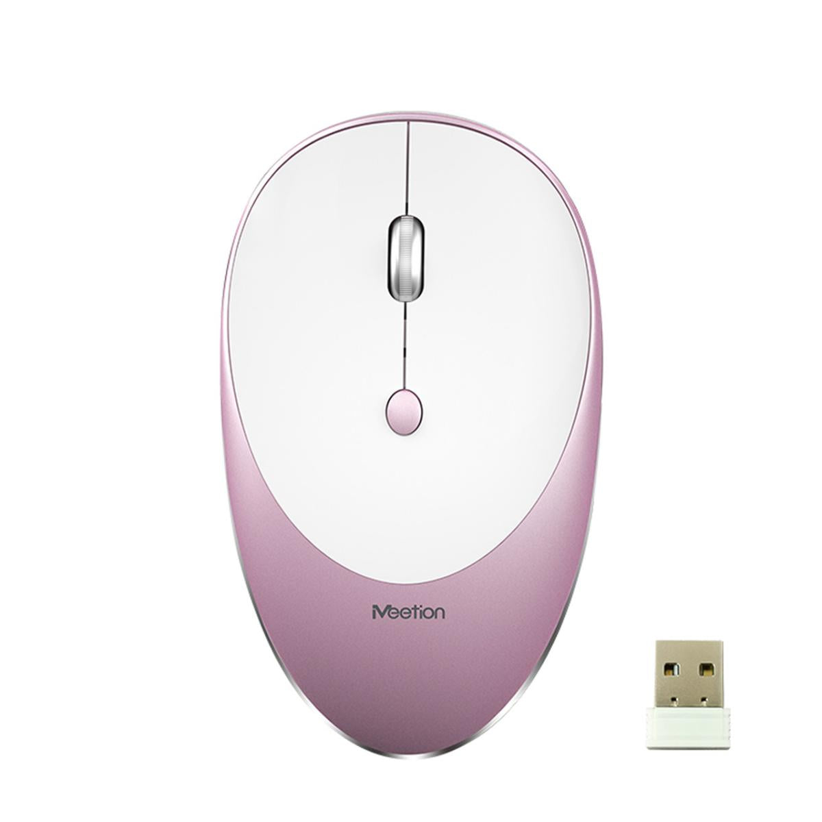 ماوس ألعاب من Meetion موديل R600-ROSEGOLD – اتصال لاسلكي 2.4GHz ونقرات هادئة