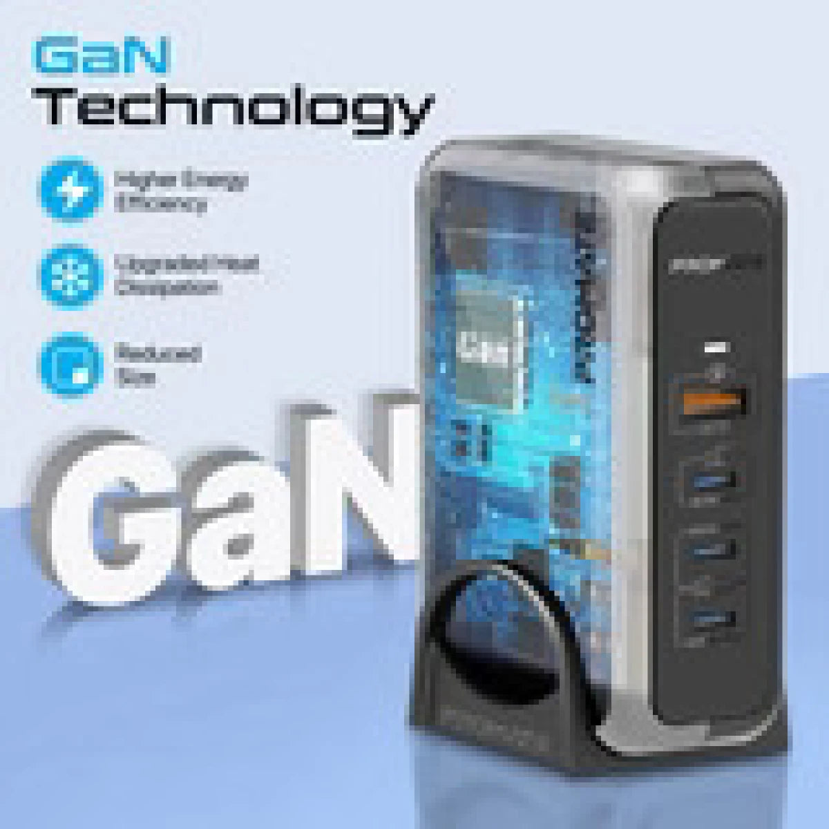 شاحن من Promate موديل GaNPort-140W مع 140W وUSB-C وGaN - صورة 2