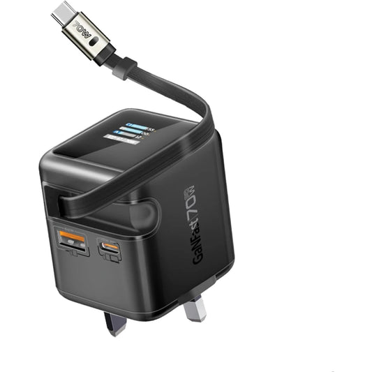 شاحن من Promate موديل Cubix-R70 مع 70W و60W و80cm - صورة 1