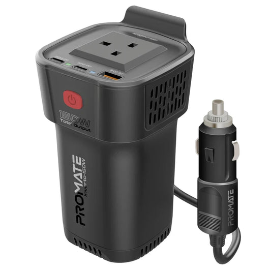 ملحق إلكتروني من Promate موديل Inverto-150W مع 150W و30W و18W - صورة 1