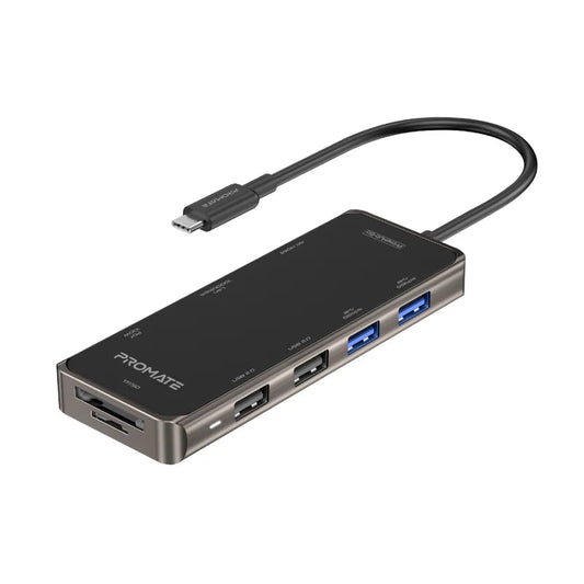 محول من Promate موديل PrimeHub-Go مع 100W وUSB-C وPD  - صورة 1