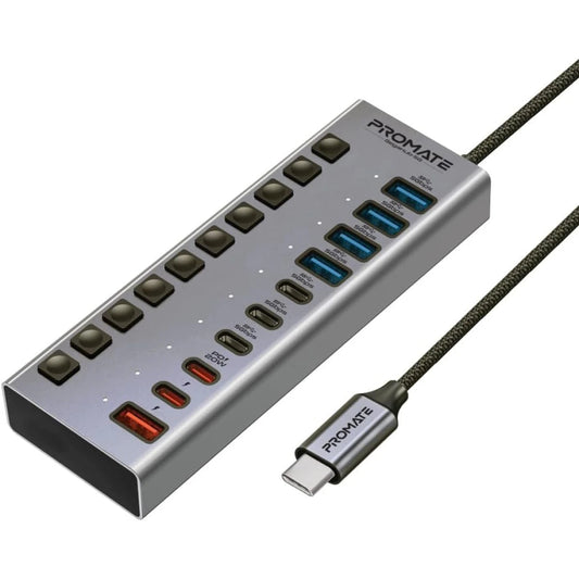 موزع منافذ من Promate موديل GegaHub-5G مع 20W وUSB-C وlightning - صورة 1