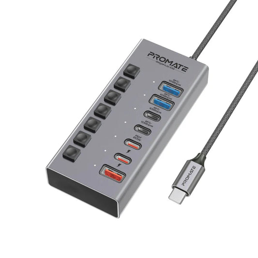 موزع منافذ من Promate موديل GegaHub-10G مع 20W و36W و80cm - صورة 1