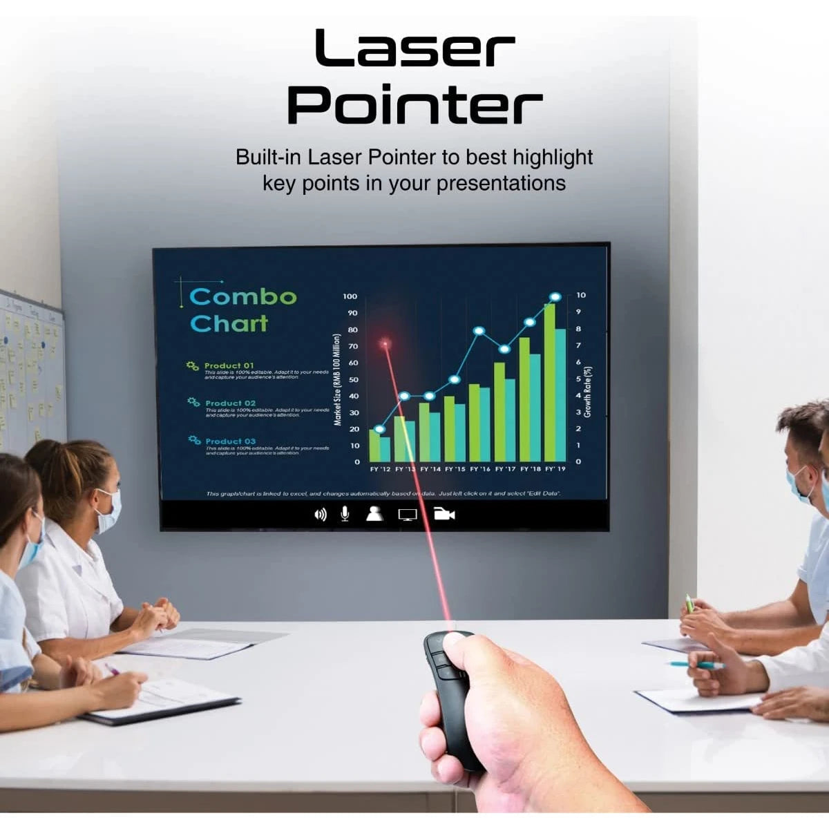 ملحق إلكتروني من Promate موديل ProPointer مع 10m وUSB-C - صورة 2