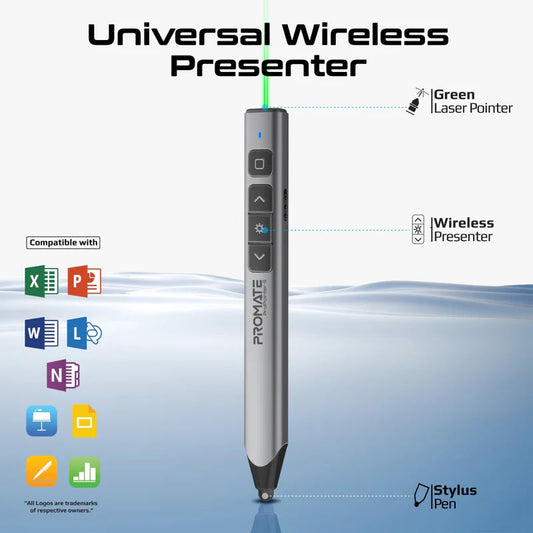 قلم لمس من Promate موديل ProPointer-S مع 220mAh و200m و50m لاسلكي - صورة 2