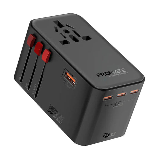 محول من Promate موديل TripMate-GaN160 مع 160W و140W و60W - صورة 1