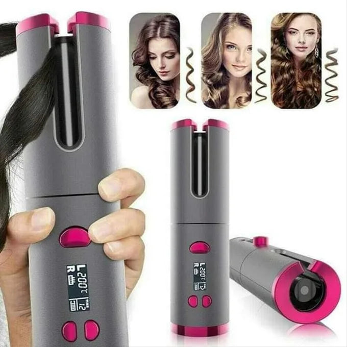 جهاز تجعيد الشعر اللاسلكي USB Auto Curler قابل للشحن بشاشة LED بدرجة حرارة 150-200 مئوية جهاز تجعيد الشعر اللاسلكي USB Auto Curler قابل للشحن بشاشة LED بدرجة حرارة 150-200 مئوية