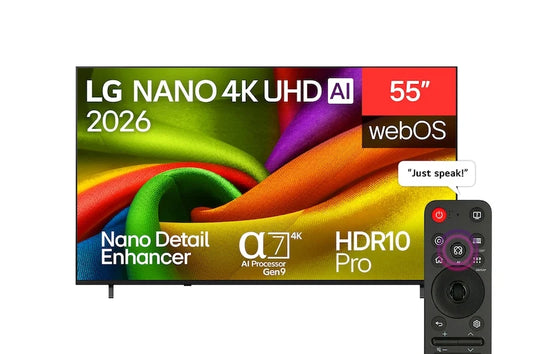 تلفزيون LG NANO NU84 الذكي مقاس 55 بوصة 4K UHD AI Smart TV إصدار 2026