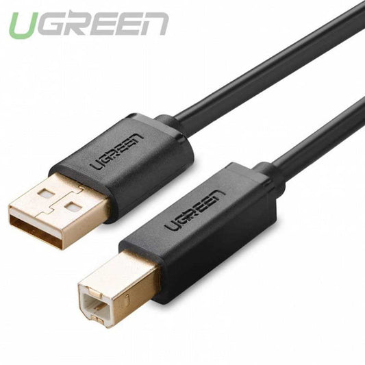 كيبل طابعة USB-A إلى USB-B بطول 5 متر UGREEN 10352 بخلفية بيضاء