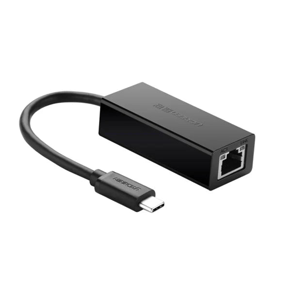 محول UGREEN 30287 من USB-C إلى شبكة Ethernet باللون الأسود