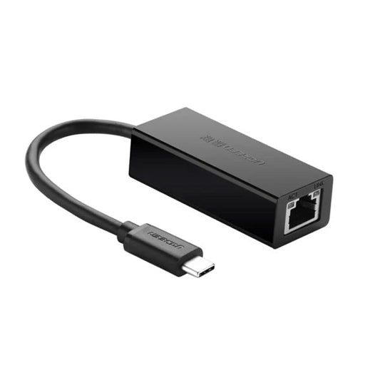 محول UGREEN 30287 من USB-C إلى شبكة Ethernet باللون الأسود