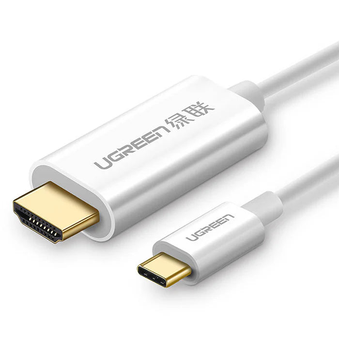 كيبل USB-C إلى HDMI بدقة 4K 60Hz بطول 1.5 متر UGREEN 30841 بخلفية بيضاء